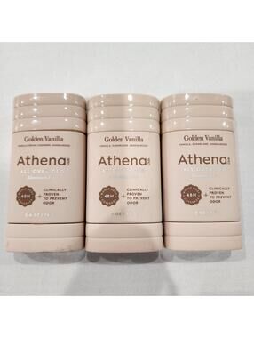 3 PK Golden Vanilla Athena Club All Over Deo Aluminum Free Sugar Cane Sandalwood